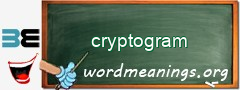 WordMeaning blackboard for cryptogram